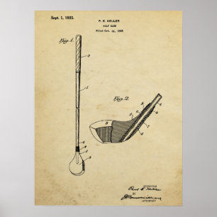 Vintage 1925 Golf Club Patent Print