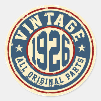 Vintage 1926 All Original Parts Classic Round Sticker