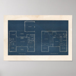 Vintage 1927 House Design 10A2 Layout Print