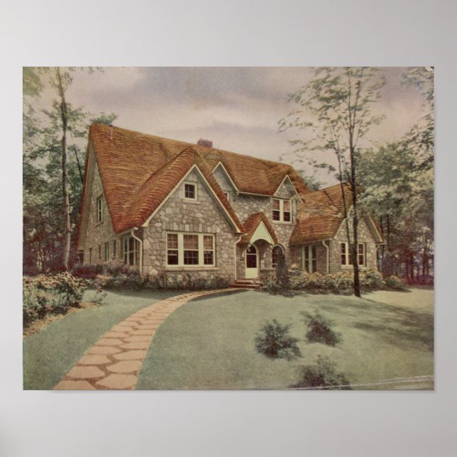 Vintage 1927 House Design 10A2 Print (Front)