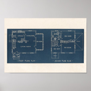 Vintage 1927 House Design 10A5 Print Interior