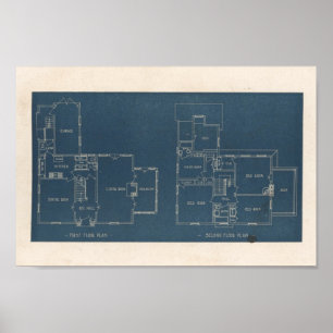Vintage 1927 House Design 10A7 Layout Print