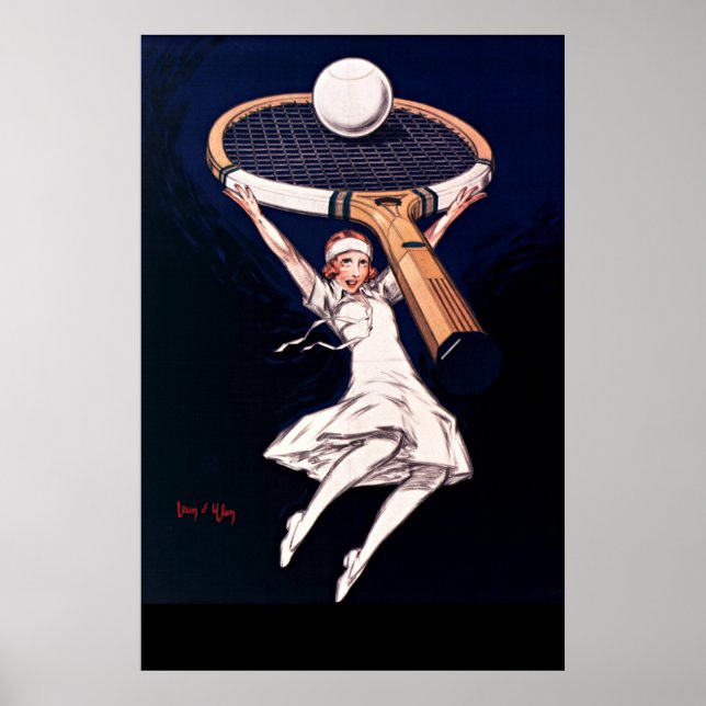 Vintage 1929 Jean d'Ylen Tennis Ad Poster (Front)