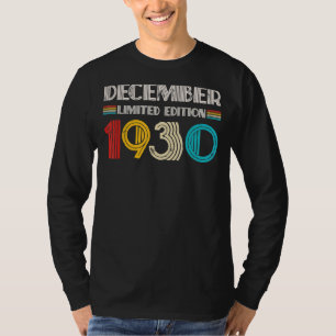 Vintage 1930 Aged December 92 Years Old 92nd Birth T-Shirt