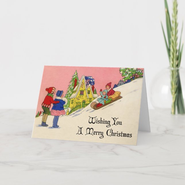 Vintage 1930s Art Deco Christmas Card (Front)