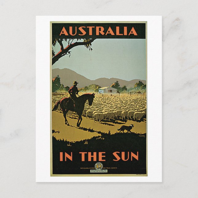 Vintage 1930s Australia travel advert Postcard (Front)