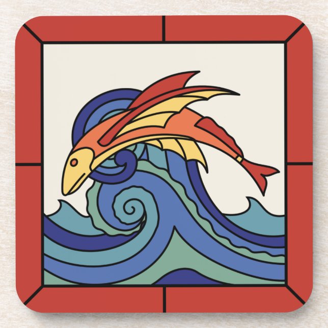 Vintage 1930s Catalina Island Tile Set Coaster (Front)