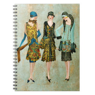 Vintage 1930's Fashion Illustration Notebook