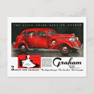 Vintage 1930s Graham supercharger advertising Postcard
