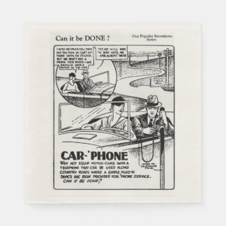 Vintage 1930's Inventions Paper Luncheon Napkin