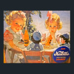 Vintage, 1930's, Nesbitt's Orange Soda Pop Poster<br><div class="desc">Colorful,  1930's. Nesbitt's California Orange soda pop poster with fabric texture.</div>