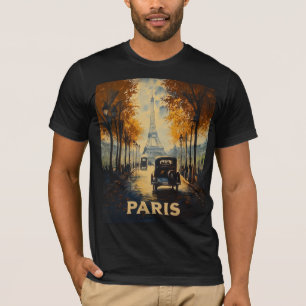 Vintage 1930s Paris Travel Poster Eiffel Tower T-Shirt