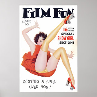 Vintage 1930s Pin Up Girl Poster & Canvas Casting