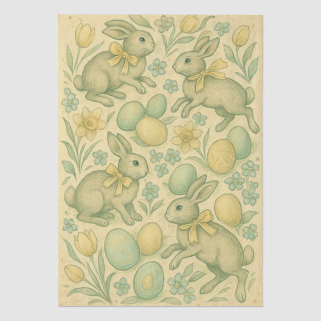 Vintage 1930s‑Style Easter Tissue Paper (Front)