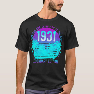 Vintage 1931 90th Birthday Aesthetic Sunset Palm T-Shirt