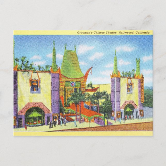 Vintage 1931 Grauman's Chinese Theatre Postcard (Front)
