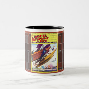 VINTAGE 1932 MODEL AVIATION MAG ILLUSTRATION Two-Tone COFFEE MUG