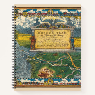 Vintage 1932 Oregon Trail Restored Map Notebook