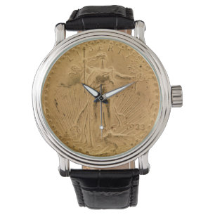 Vintage 1933 Saint-Gaudens double eagle coin print Watch