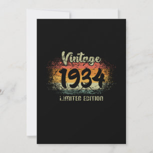 Vintage 1934 Limited Edition Birthday Gift Invitation