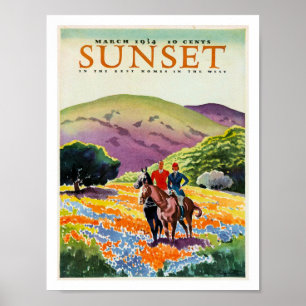 VINTAGE 1934 MAGAZINE COVER ILLUSTRATION POSTER
