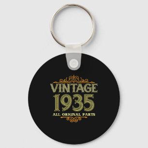 Vintage 1935 Funny 91 Years Old Men And Women 91th Keychain