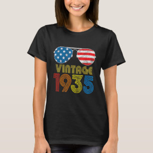 Vintage 1936 86 Years 86th Us American Flag Birth T-Shirt