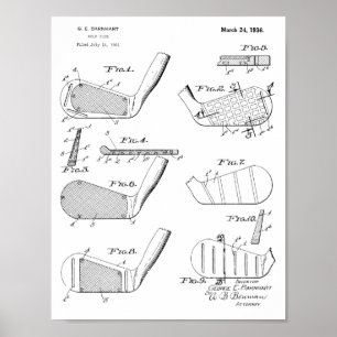 Vintage 1936 Golf Clubs Design Patent Art Print