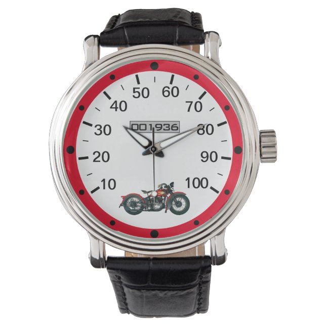 Vintage 1936 Motorcycle Speedometer Template Watch (Front)