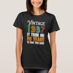 Vintage 1937 86 Years Old Birthday Retro Father's T-Shirt