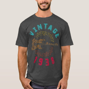 Vintage 1938 Birthday Limited Edition Guitar Music T-Shirt