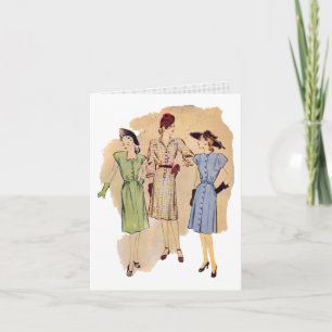 Vintage 1940s Fashion Card