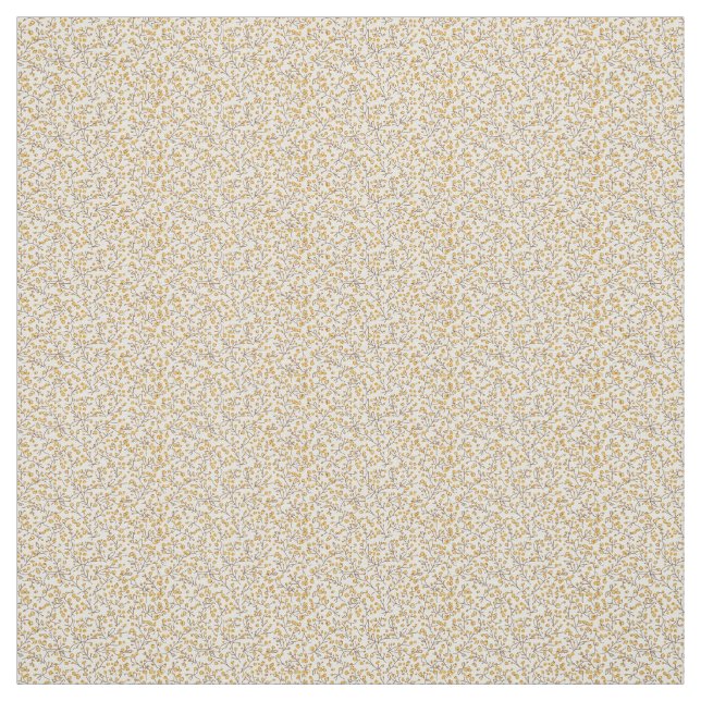 Vintage 1940s Mustard Berry & Leaf Fabric (Swatch)