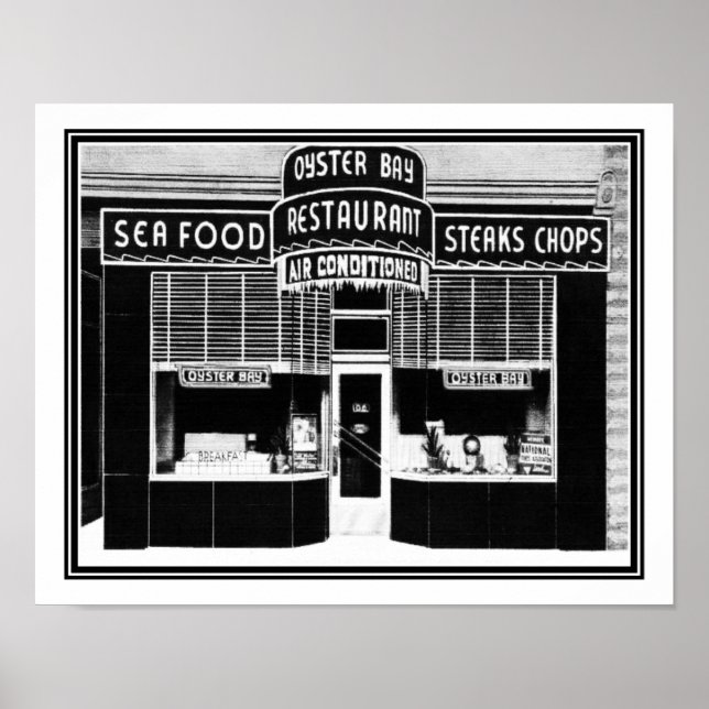 Vintage, 1940's, Oyster Bay Restaurant Poster (Front)