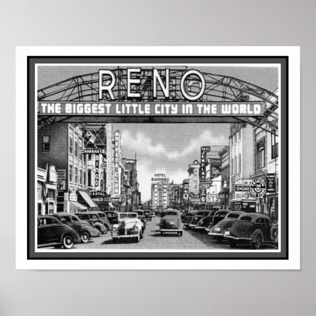  Vintage 1940's Reno Nevada Poster (Front)