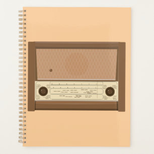 Vintage 1940s Retro Wood Radio Planner