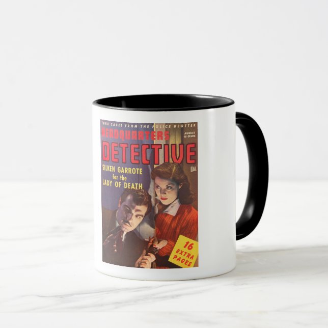 VINTAGE 1940S TRUE CRIME MAGAZINE COVER MUG (Front Right)