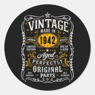 Vintage 1942 85yr 85th Birthday Gifts For Men 85 Classic Round Sticker