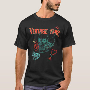 Vintage 1942 Skull Rose Heart Birthday Mom 80th Gr T-Shirt