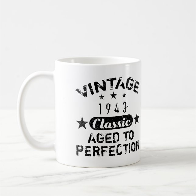 Vintage 1943 80th Birthday Coffee Mug (Left)