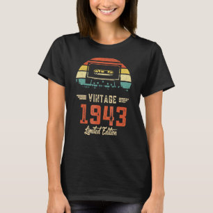 Vintage 1943 Retro Cassette 1943 79th Birthday 79 T-Shirt
