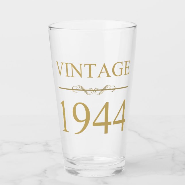 Vintage 1944 80th Birthday Glass (Front)