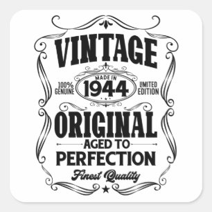 Vintage 1944 aged to perfection square sticker