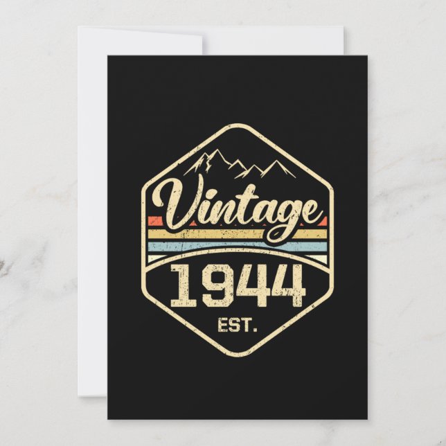 Vintage 1944 Est 77th Birthday Gift Invitation (Front)