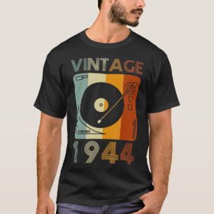 Vintage 1944 Retro Record Player Birthday Vinyl T-Shirt