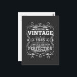 Vintage 1945 80th Birthday Aged To Perfection Postcard<br><div class="desc">Original Vintage 1945 Limited Edition Aged To Perfection Quality,  80th Birthday,  Grandpa,  Father's Day Gift,  Dad,  Grandparent</div>