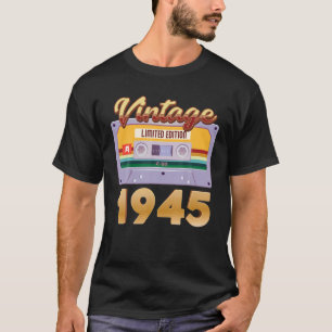 Vintage 1945 Born In Classic Cassette Tape Limited T-Shirt