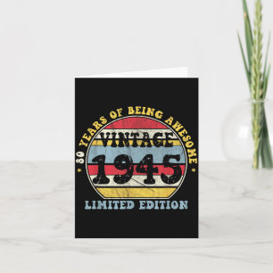 Vintage 1945 Limited Edition 80-year-old 80th Birt Card