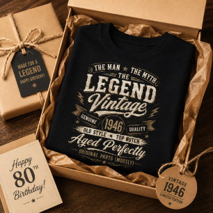 Vintage 1946 Aged Perfectly Retro 80th birthday T-Shirt