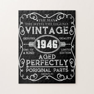 Vintage 1946 Man Myth Legend 75th Birthday Jigsaw Puzzle